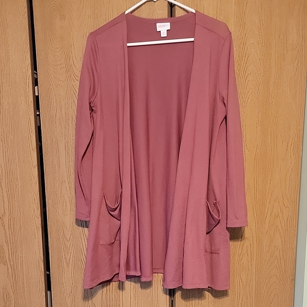 Women's Mauve Open Front Cardigan Sweater